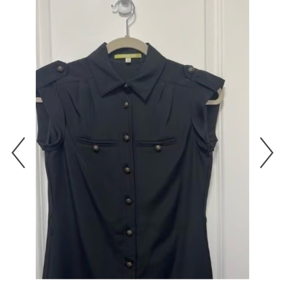 Gianni Bini | Women’s Black Button Down Short Sleeves Shift Dress - Picture 3 of 8